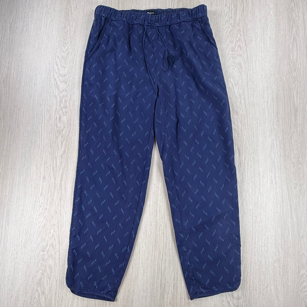 Pants Madewell Womens‎ Medium Blue Lyocell Drawstring Tassel Geometric G2028